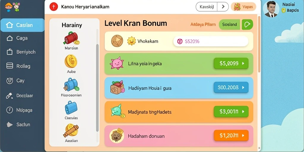 Tampilan fitur bonus yang menggiurkan.